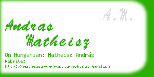 andras matheisz business card
